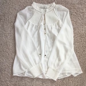 A&F White Blouse with Gold Buttons